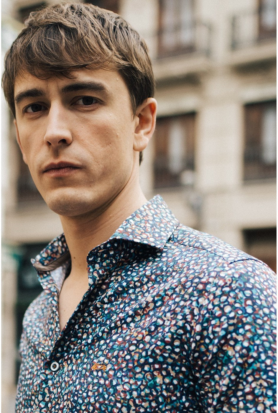 Dario Beltrán Slim Fit Multicolour Print Shirt