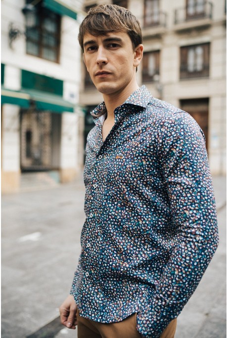 Dario Beltrán Slim Fit Multicolour Print Shirt
