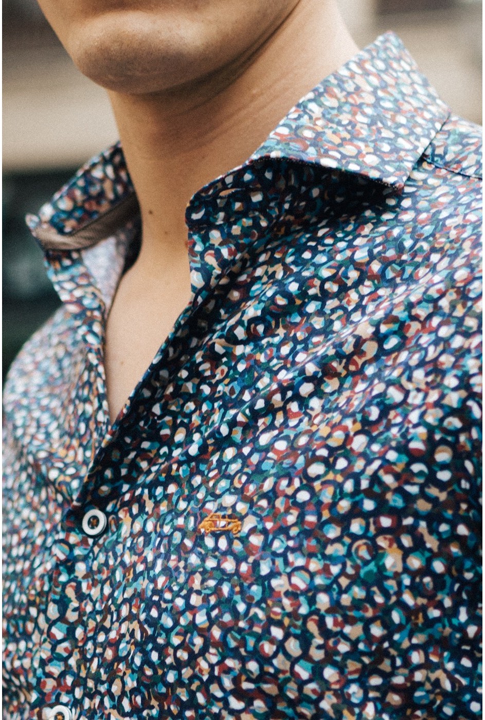 Dario Beltrán Slim Fit Multicolour Print Shirt