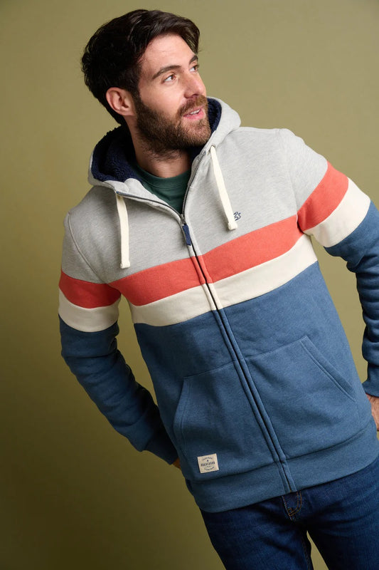 Colour Block Zip Through Hoody