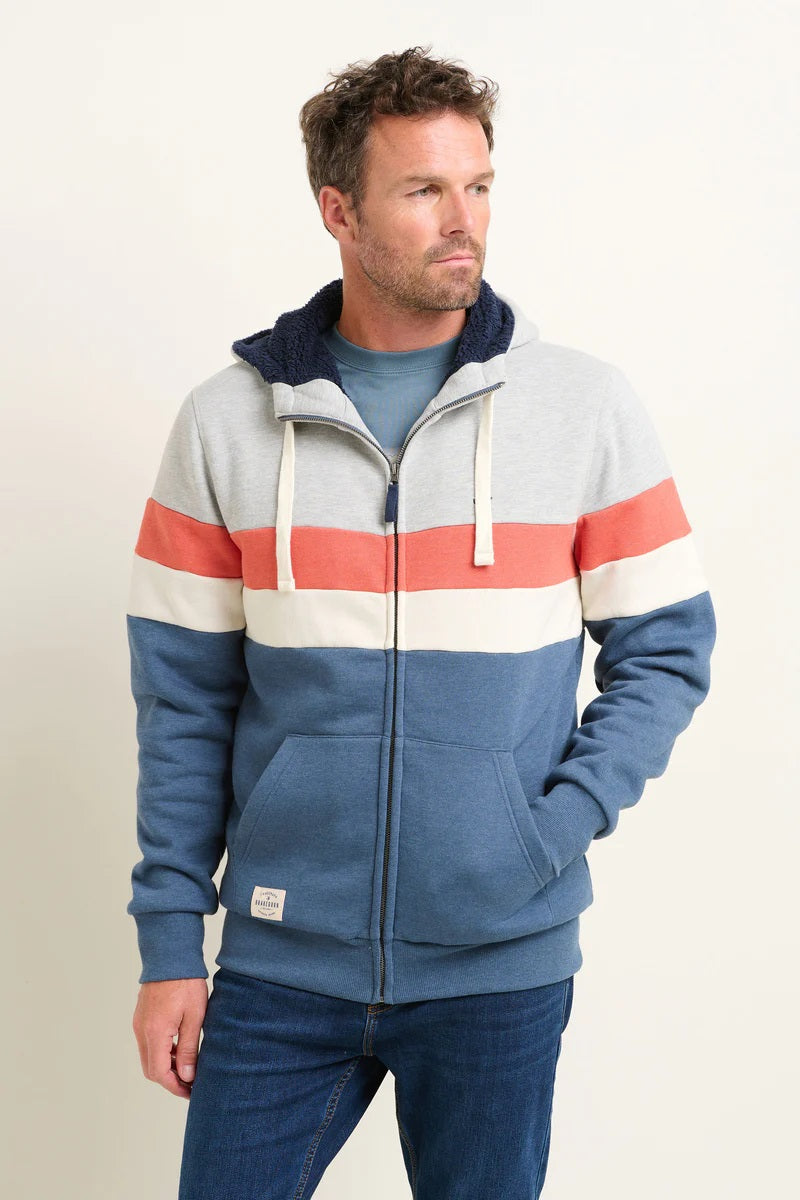 Colour Block Zip Through Hoody