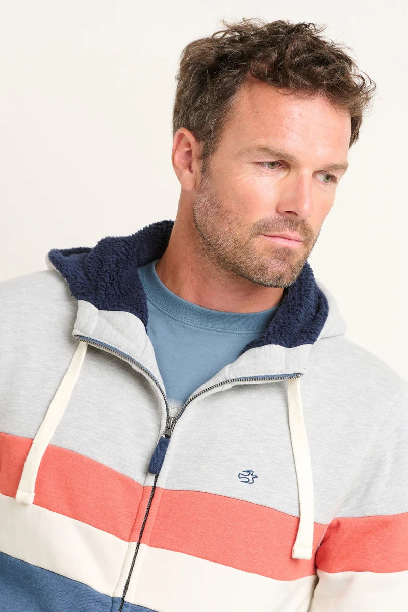 Colour Block Zip Through Hoody