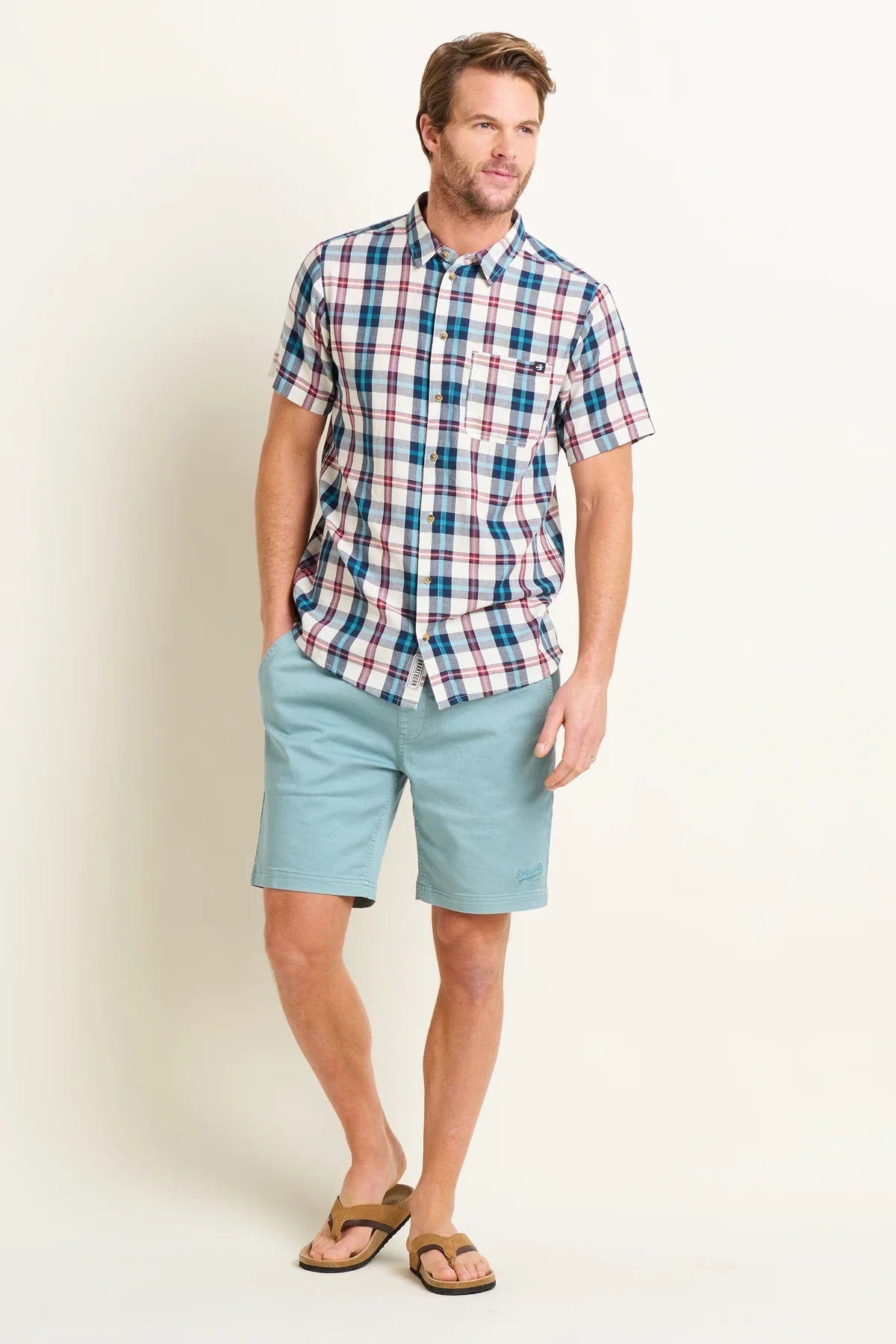 Cream Checked SS Shirt