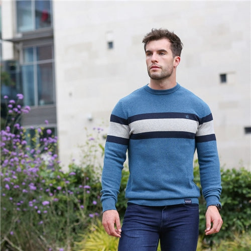 Doyle Teal Stripe Jumper