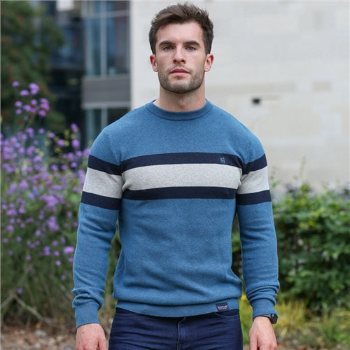 Doyle Teal Stripe Jumper