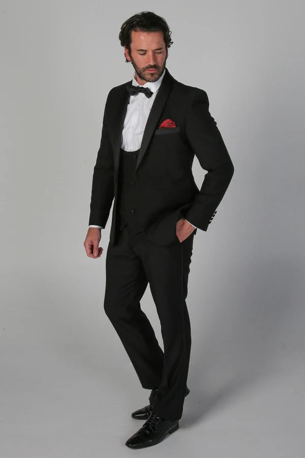 Ford black tux 3 piece suit for hire