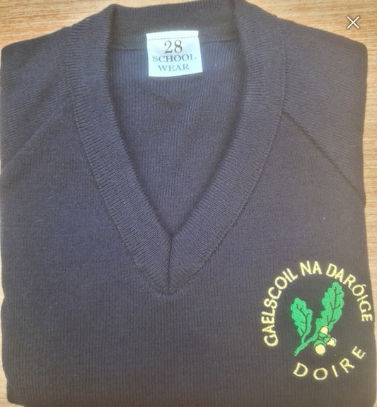2 x Gaelscoil na daróige PS Deerpark knitted navy v-neck jumper (Save 10%)