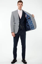 Glen Jacket, Calvin waistcoat & trousers -  3 Piece suit for hire