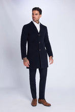 Load image into Gallery viewer, Greyson Single Breasted Navy Wool Coat
