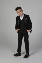 Load image into Gallery viewer, Green Velvet Tux Jacket and black satin waistcoat + Harry Tux Hire Wedding Quotation
