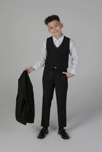 Load image into Gallery viewer, Harry Black Boys 3 Piece Suit
