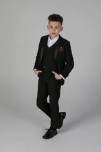 Load image into Gallery viewer, Harry Black Boys 3 Piece Suit
