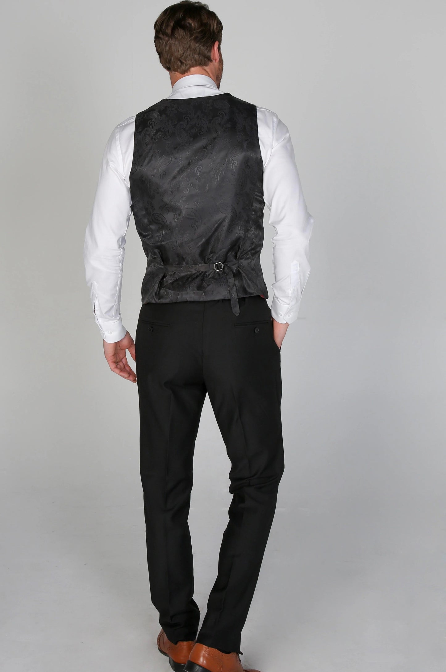 Harry black tux 3 piece suit for hire