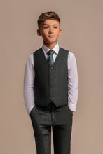Load image into Gallery viewer, Boy&#39;s Caridi Olive Green 3 Piece Suit
