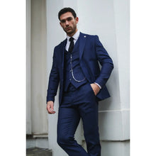 Load image into Gallery viewer, Mayfair Navy Jacket &amp; Trouser with Belmont Silver waistcoat + James Navy Wedding Quotation
