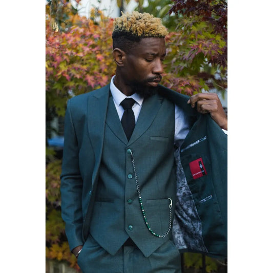 James Olive Green 3 Piece Suit