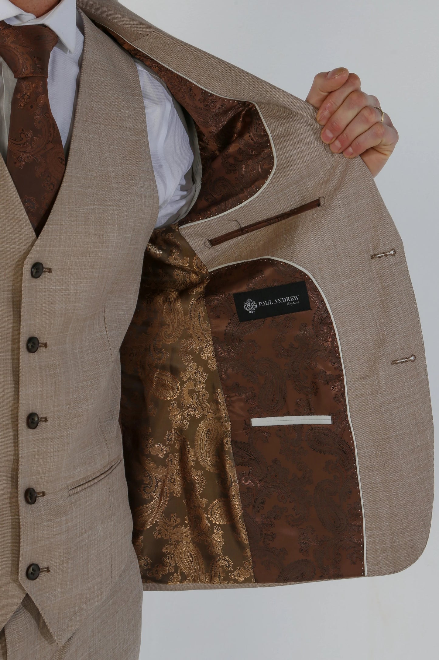 Kurt Beige 3 Piece Suit