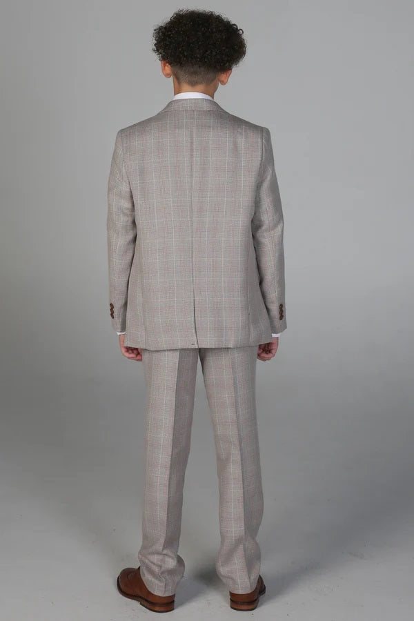Boy's Leo Beige 3 Piece Suit