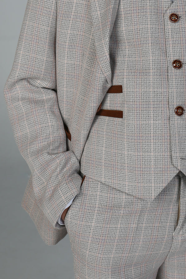 Boy's Leo Beige 3 Piece Suit