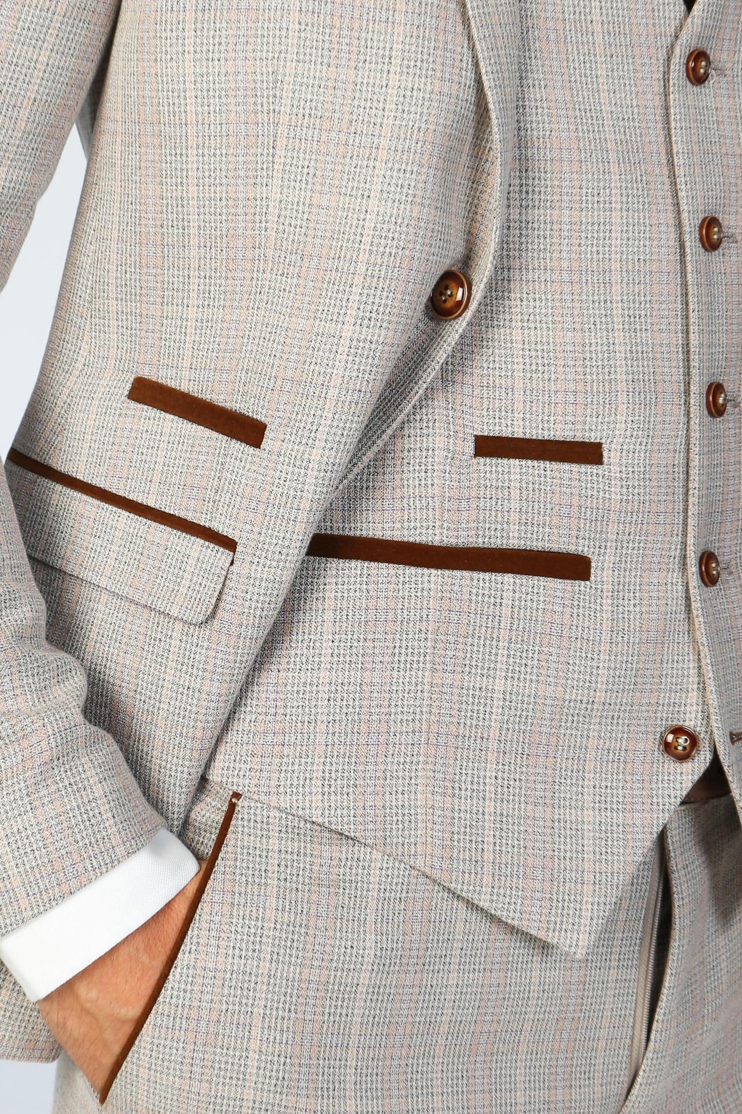 Leo Beige 3 Piece Suit