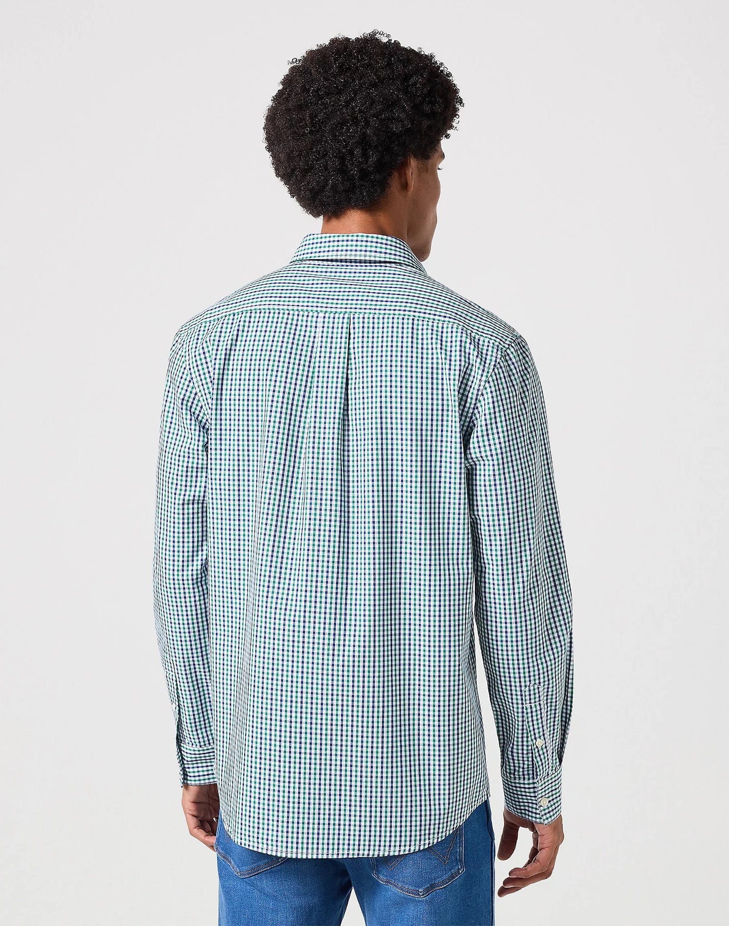 Wrangler long sleeve 1 pocket navy  and green shirt