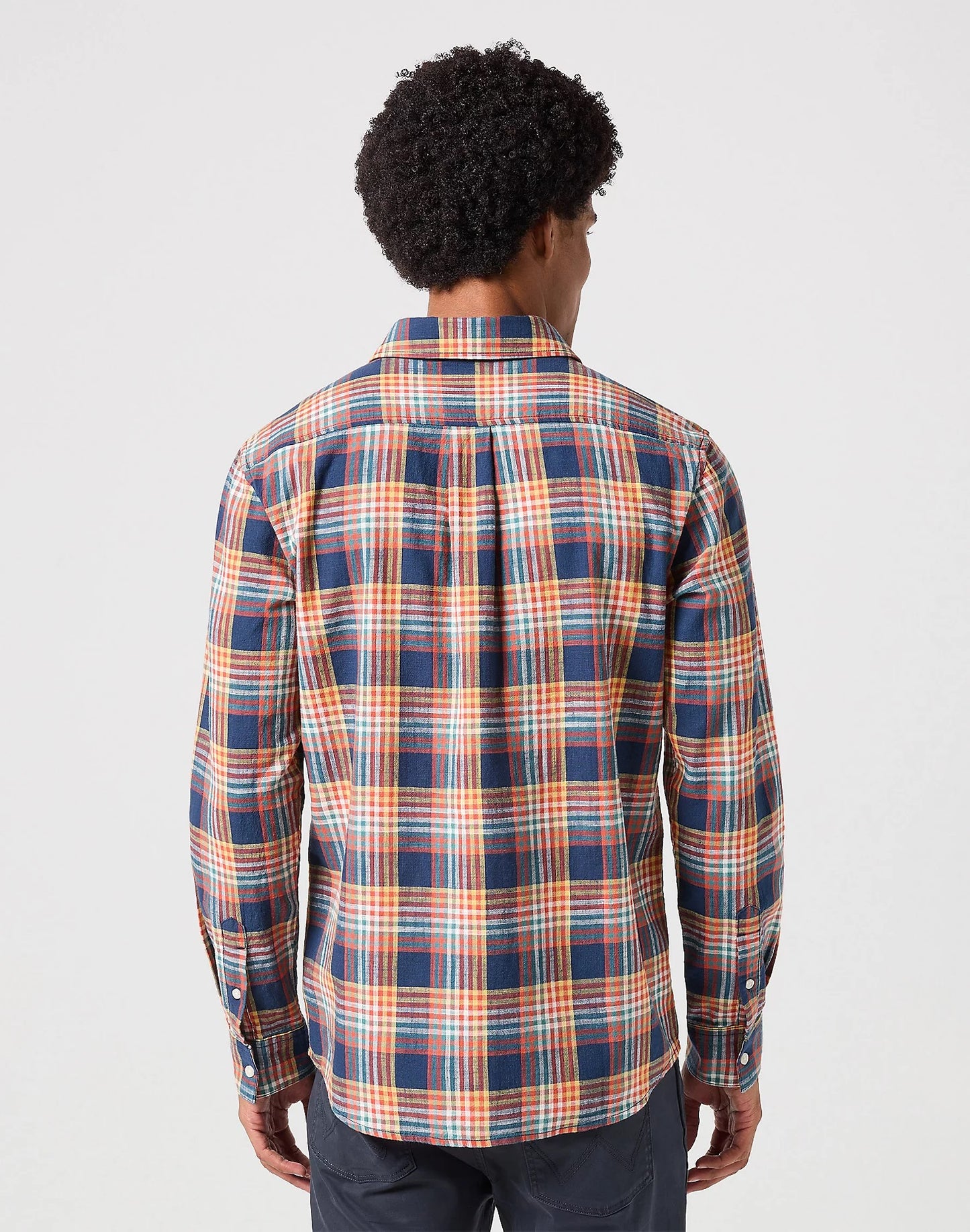 Wrangler long sleeve 1 pocket navy shirt