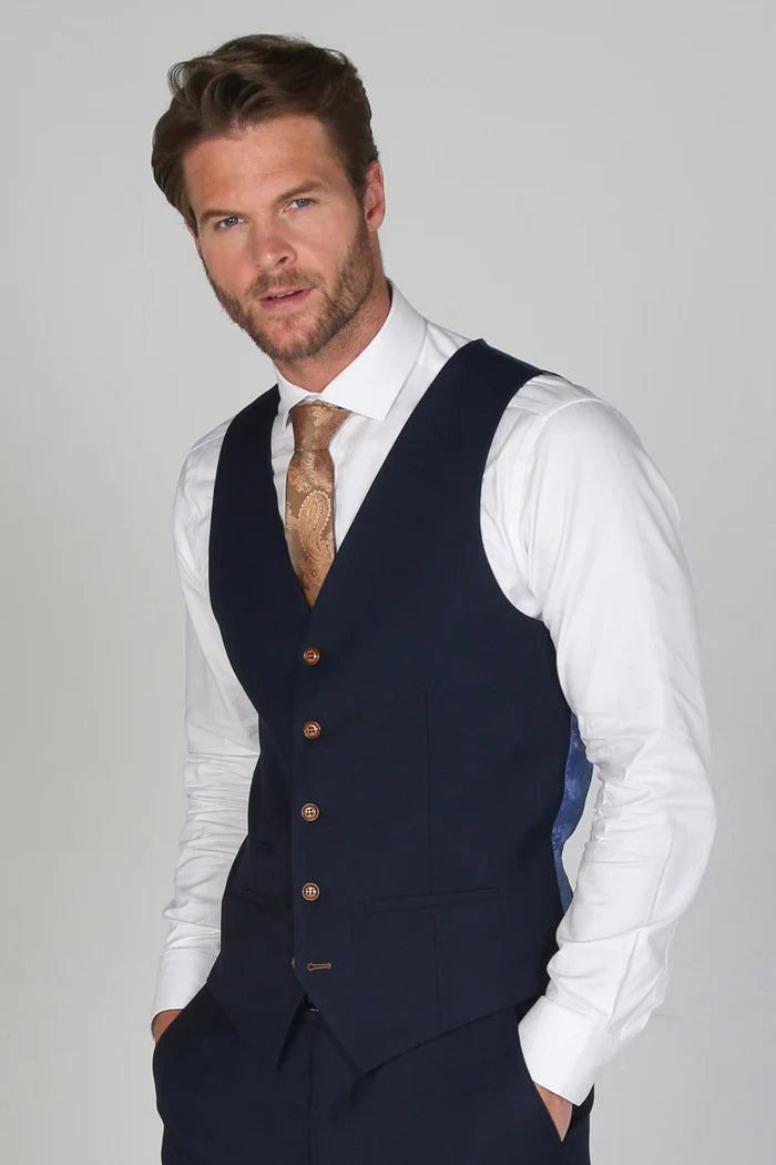 Belmont Silver Jacket with Navy Waistcoat + Trousers