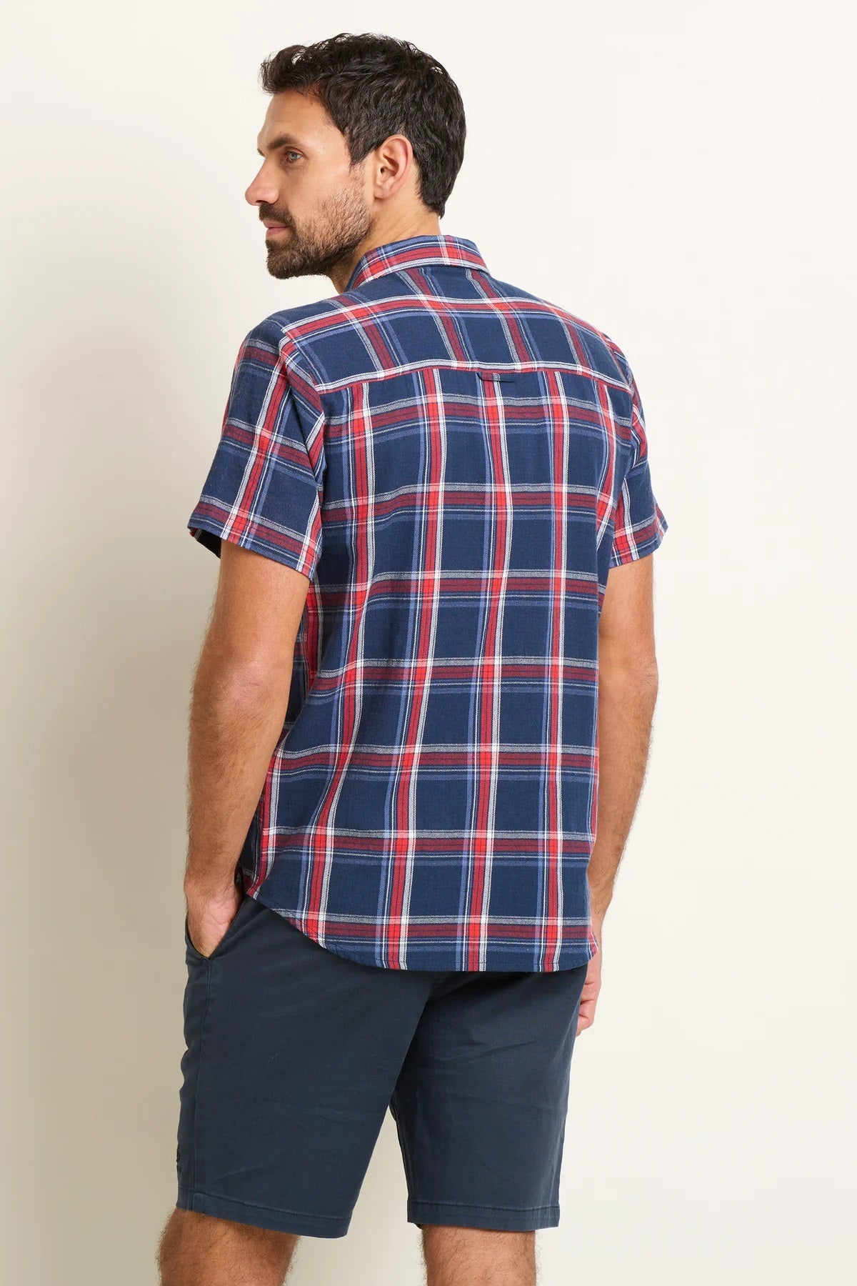 Navy Checked SS Shirt