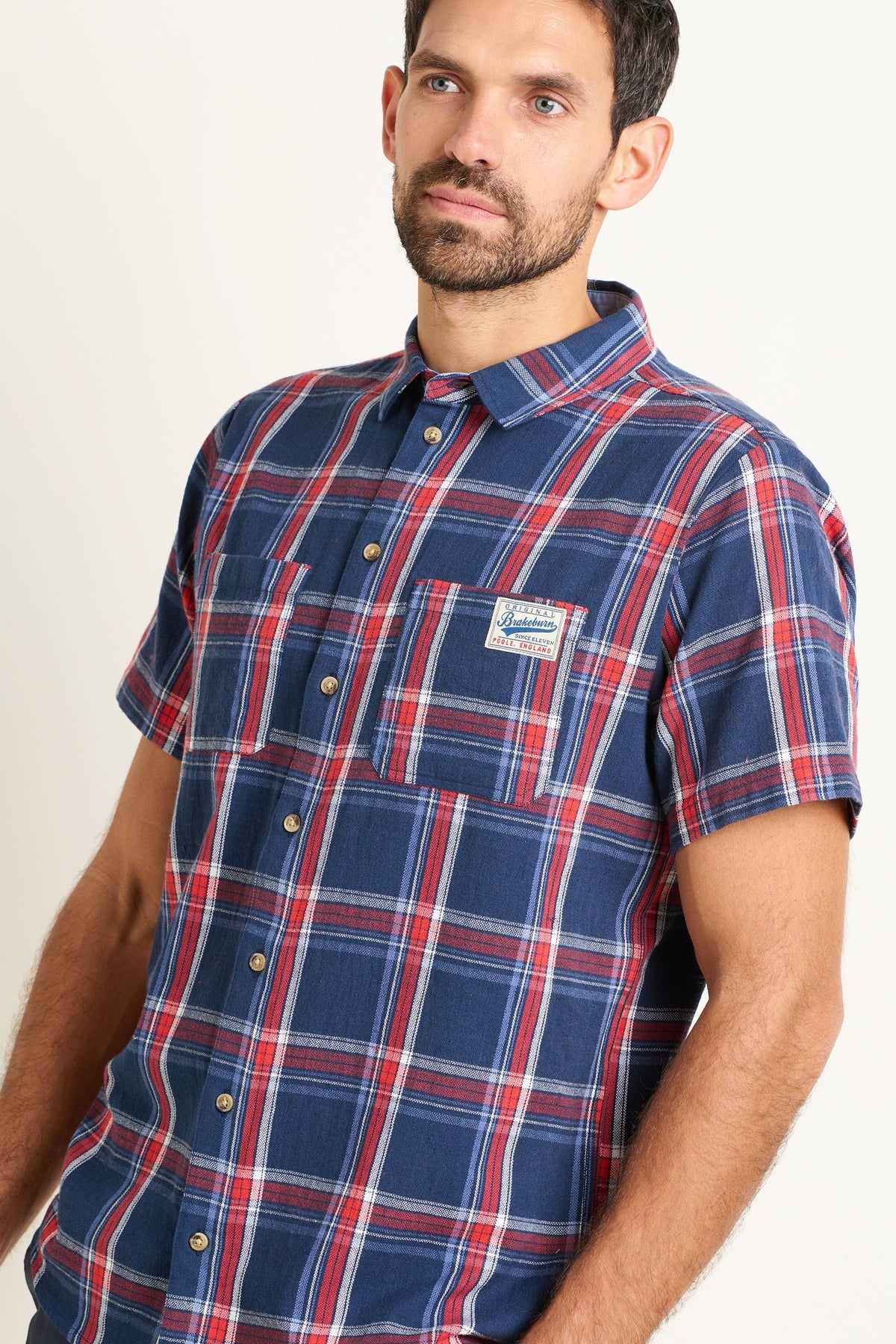 Navy Checked SS Shirt