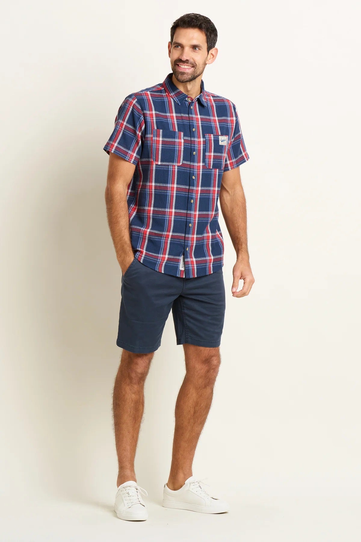 Navy Checked SS Shirt