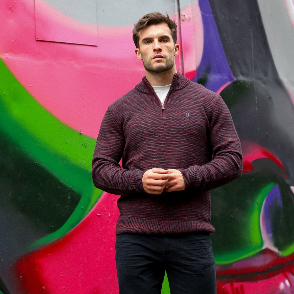 Nicky Half Zip Maroon