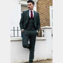 Load image into Gallery viewer, Olive Green Wool 3 Piece Suit
