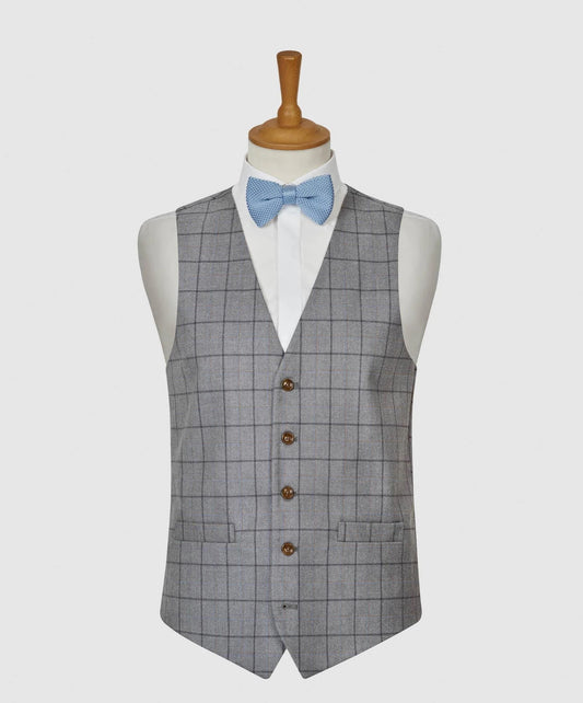 Overcheck waistcoat grey