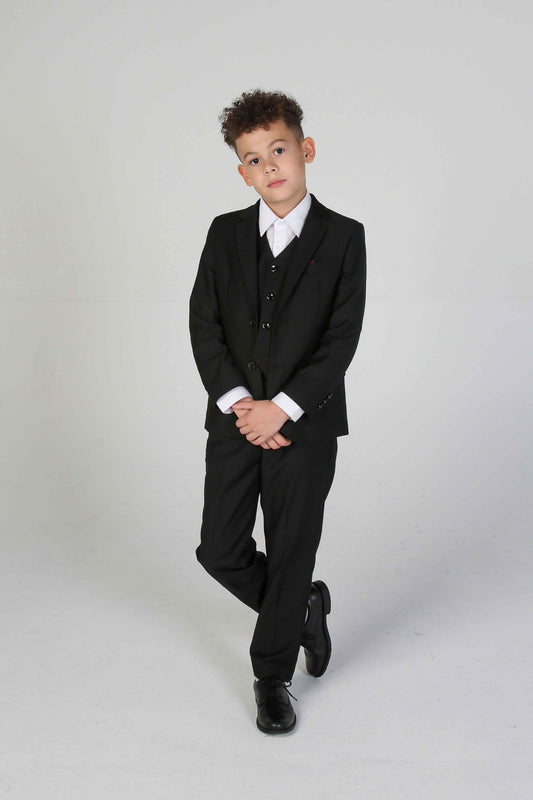 Parker Black Boys 3 Piece Suit