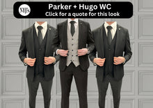 Load image into Gallery viewer, Parker Black with Hugo Waistcoat + Parker Black Hire Wedding Quotation
