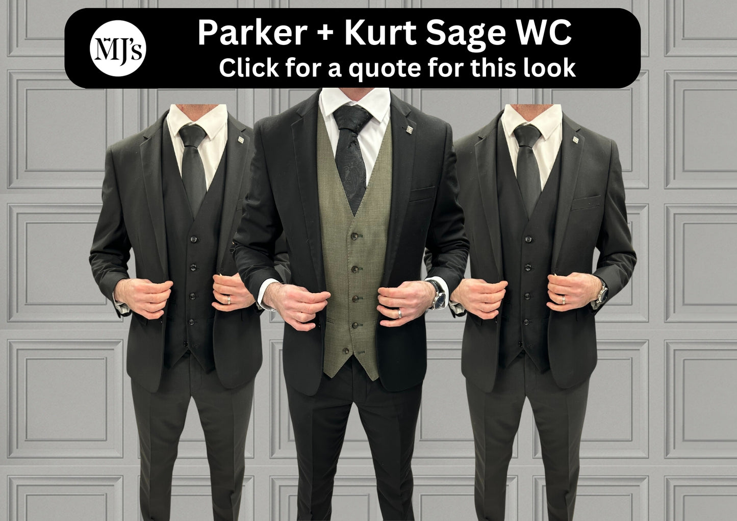 Parker Black with Kurt Sage Waistcoat + Parker Black Wedding Quotation