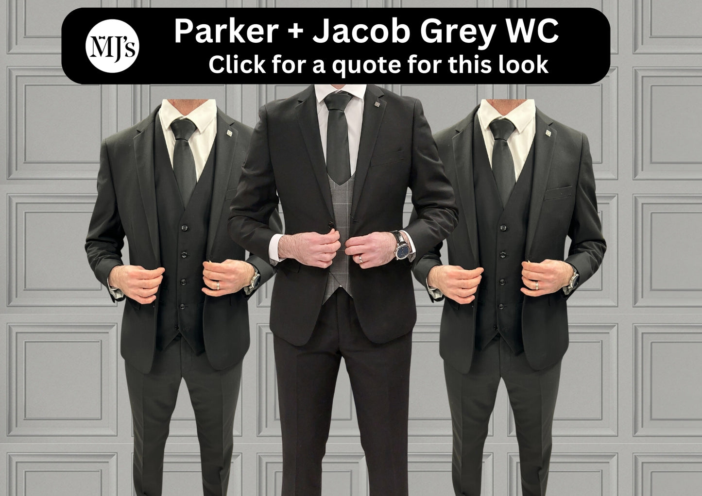 Parker with Jacob waistcoat + Parker Black Wedding Quotation