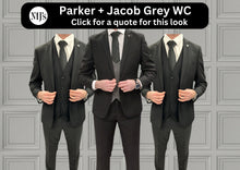 Load image into Gallery viewer, Parker with Jacob waistcoat + Parker Black Wedding Quotation
