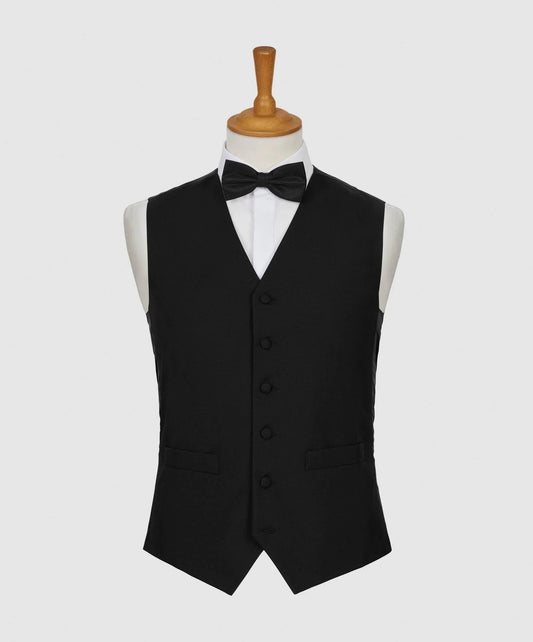 Plain panama waistcoat black