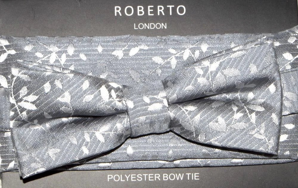 Slim Bow and hanky set floral silver