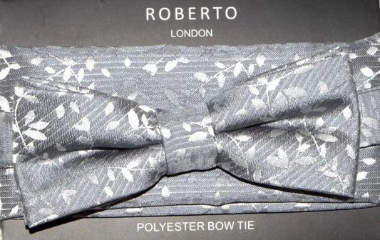 Slim Bow and hanky set floral silver
