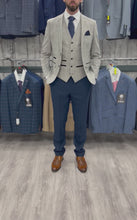 Load and play video in Gallery viewer, Hugo Grey 3 Piece Suit With Navy Trousers
