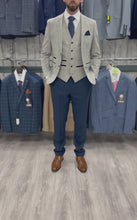Load and play video in Gallery viewer, Hugo Grey 3 Piece Suit With Navy Trousers
