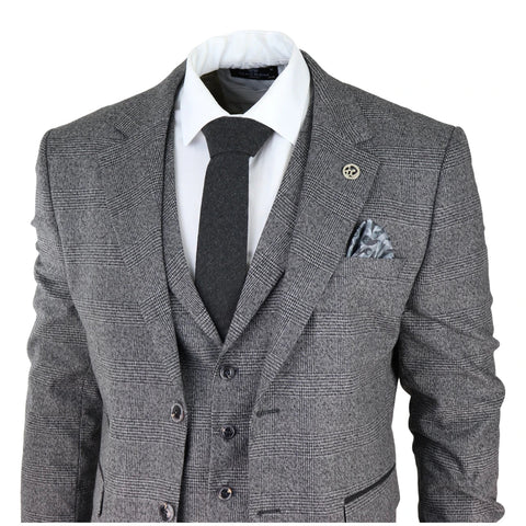 Roger Grey Check 3 Piece Suit