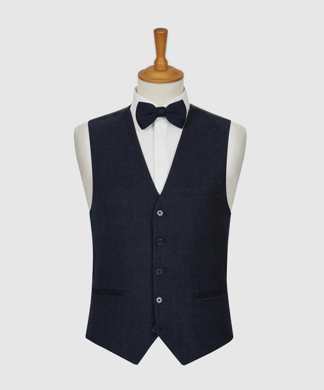 Smart overcheck waistcoat navy