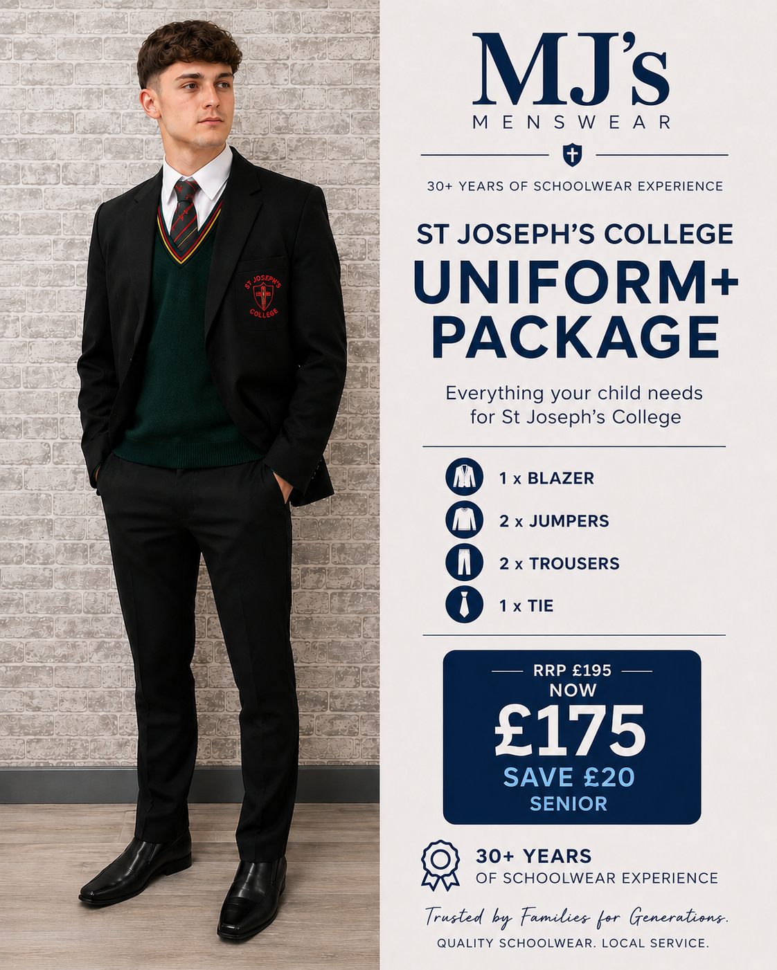 St Joseph's College Uniform + Package (Senior)