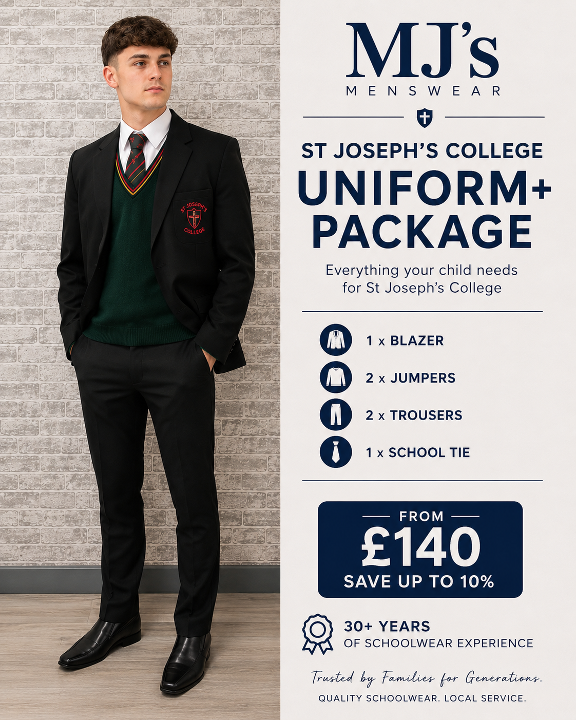 St Joseph's College Uniform + Package (Junior)