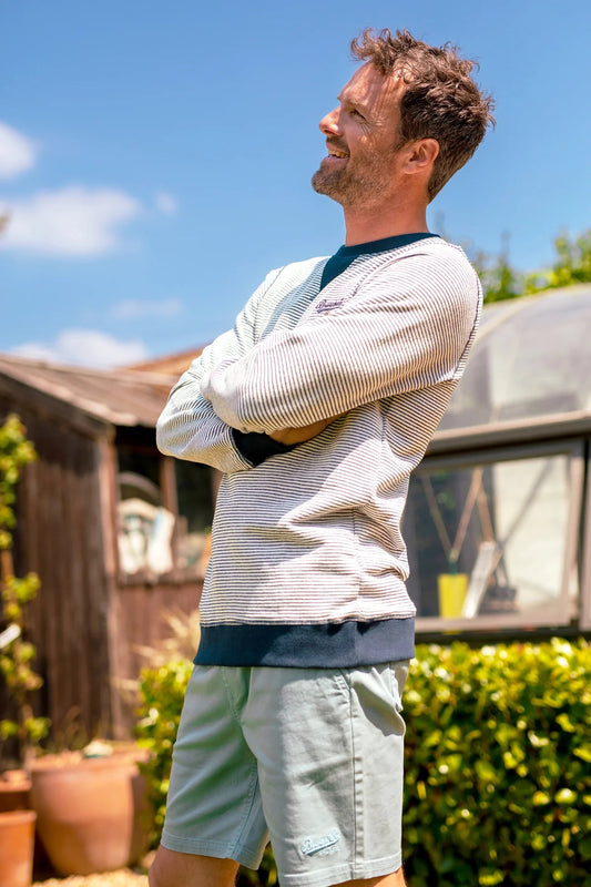Stripe Crew Neck Sweatshirt