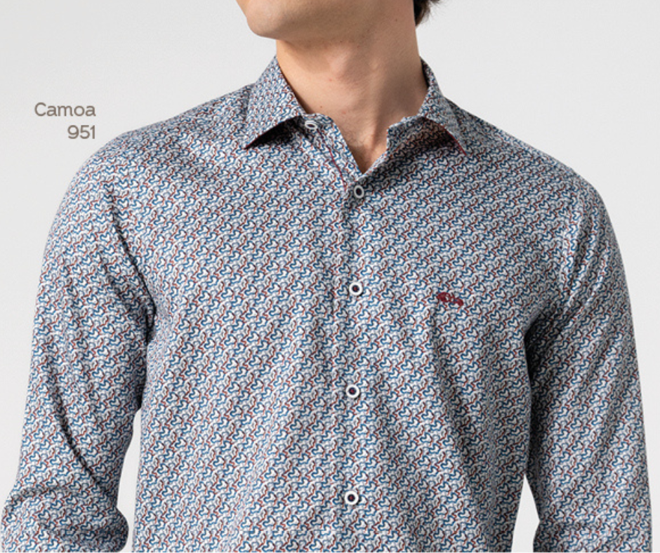 Dario Beltrán Men’s Navy Printed Shirt Comoa 951