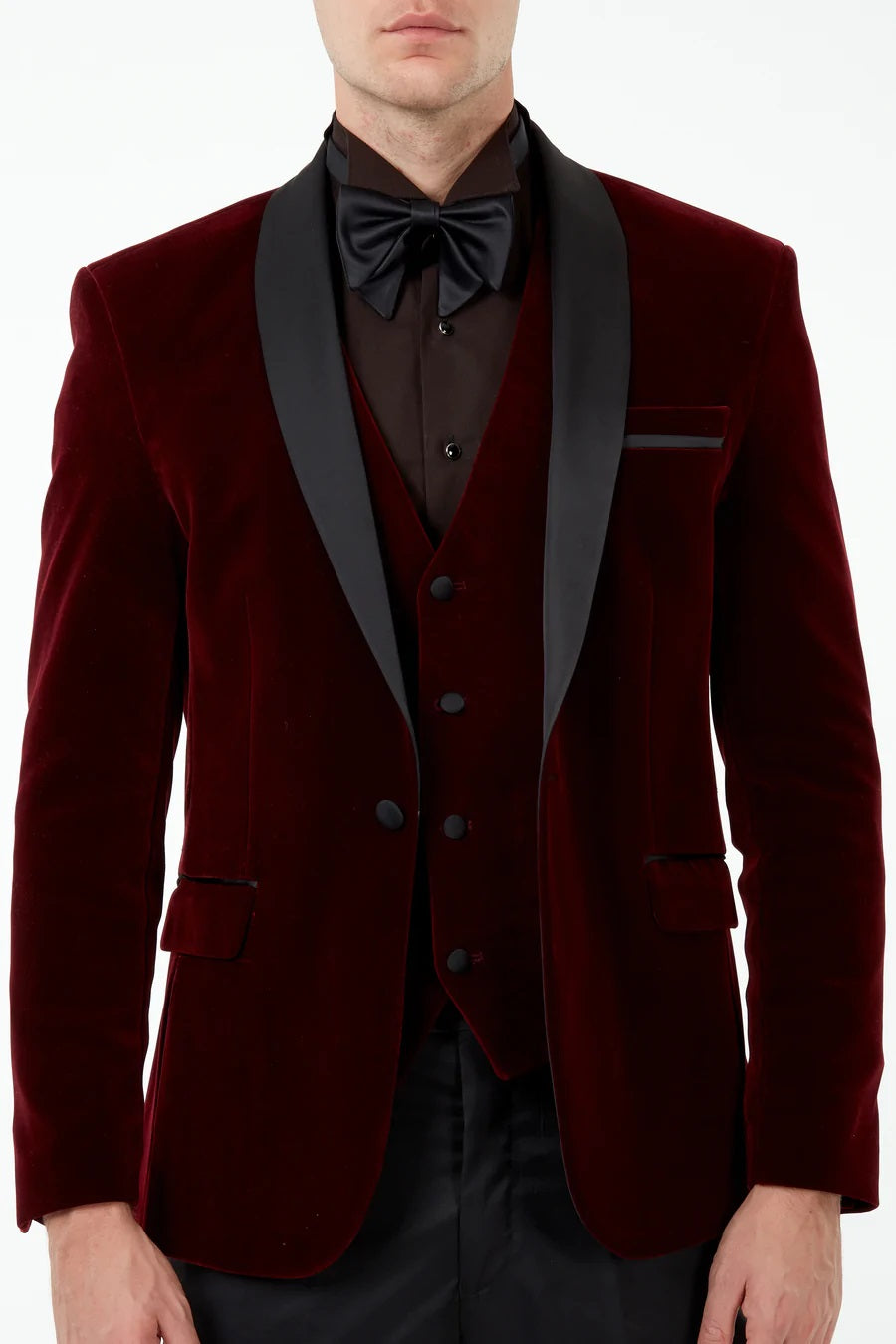 Red Velvet Tux 3 Piece Suit